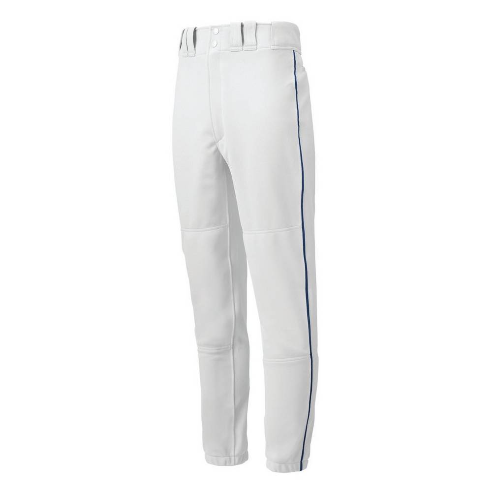 Mens Mizuno Premier Piped Baseball Pants White/Navy Philippines (RMFKBU890)